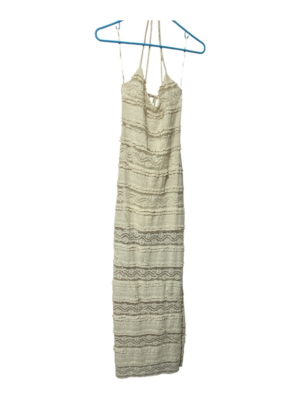 Forever 21 Cream Lace Maxi Dress with Spaghetti Straps